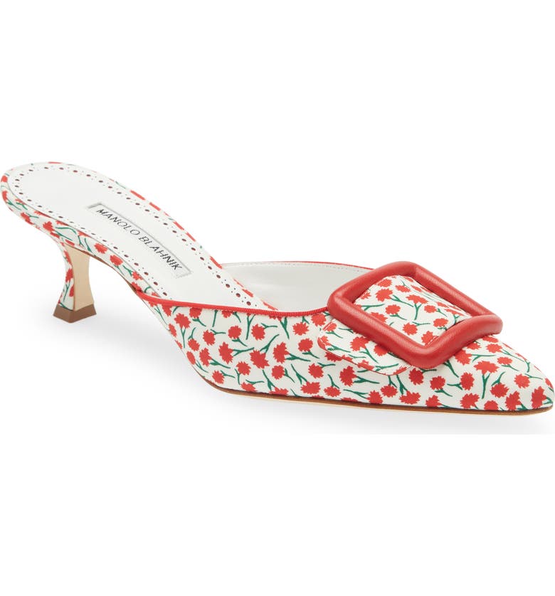 MANOLO BLAHNIK Maysale Buckle Pointed Toe Mule, Main, color, MULTICOLOR