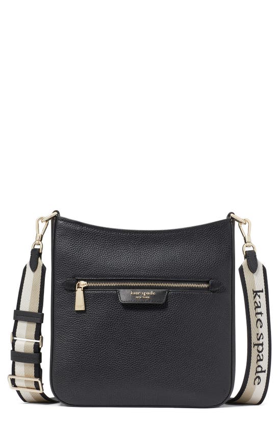 Shop Kate Spade New York Hudson Pebble Leather Messenger Bag In Black
