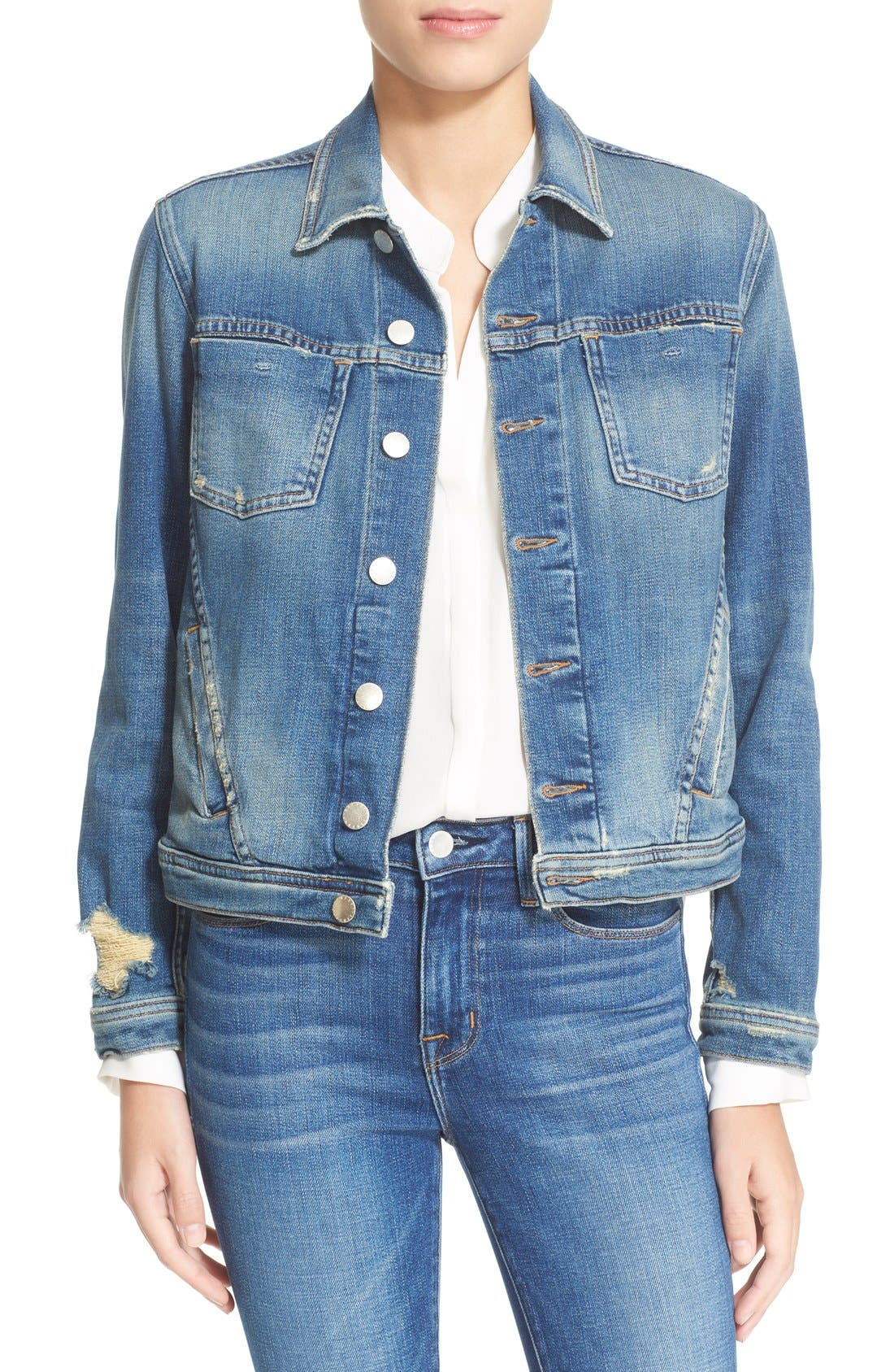 L'AGENCE Slim Fit Denim Jacket Nordstrom