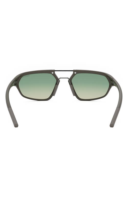 Tag Heuer Line 55mm Gradient Geometric Sunglasses In Light Brown/gradient Green