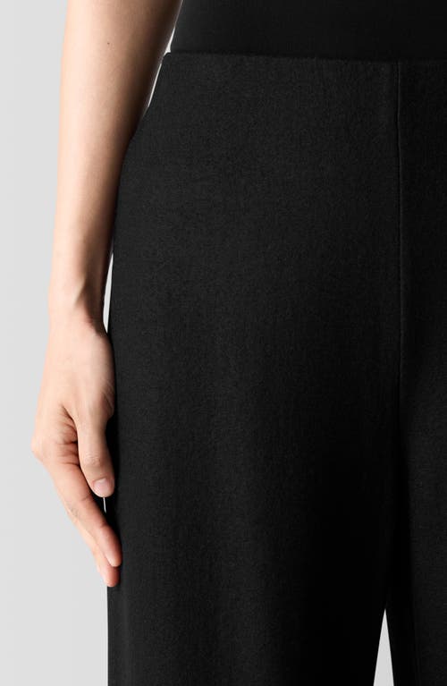 Eileen Fisher Petite Cropped Wide-leg Crepe Pants In Black