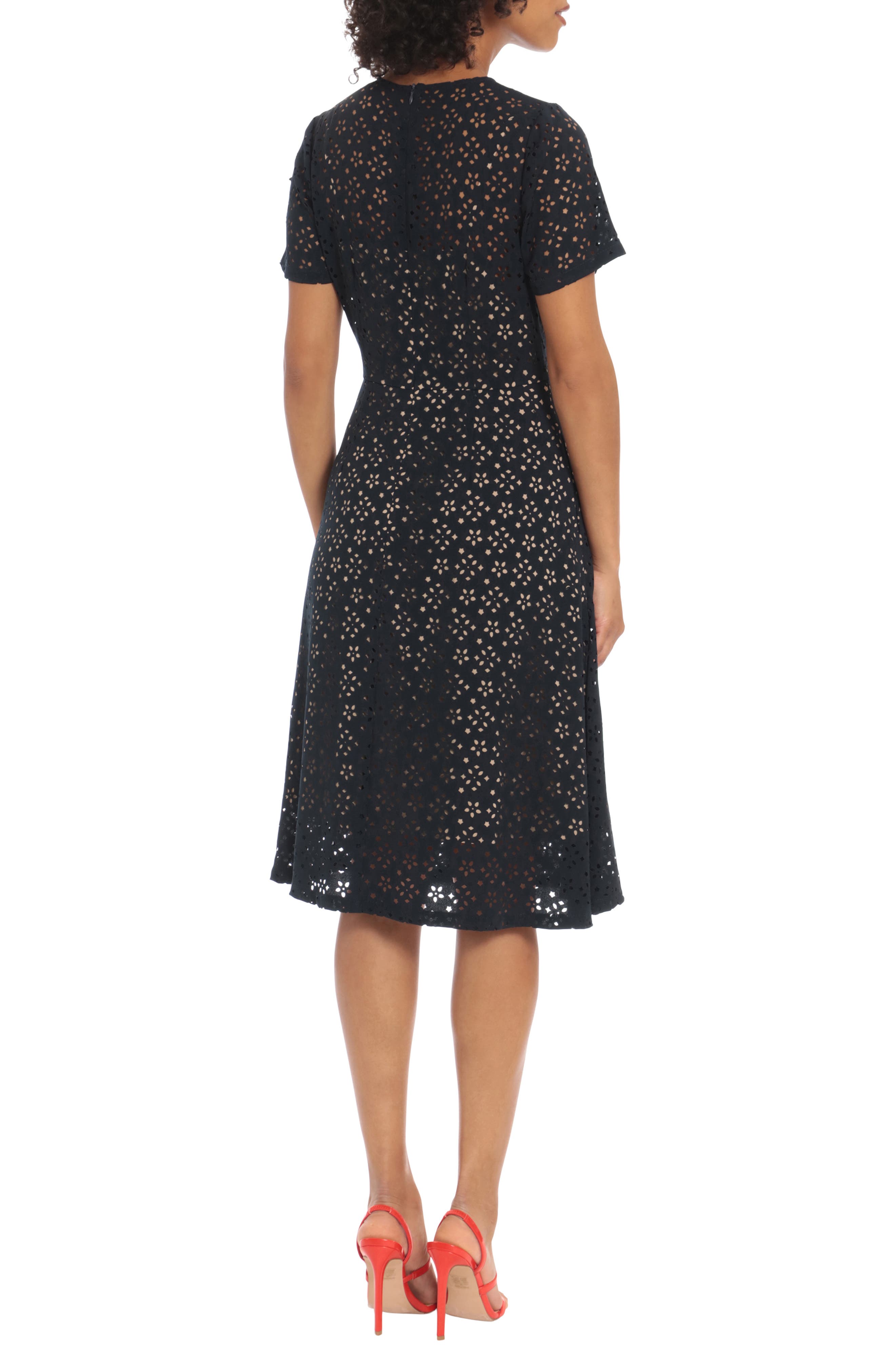 maggy london floral a line dress