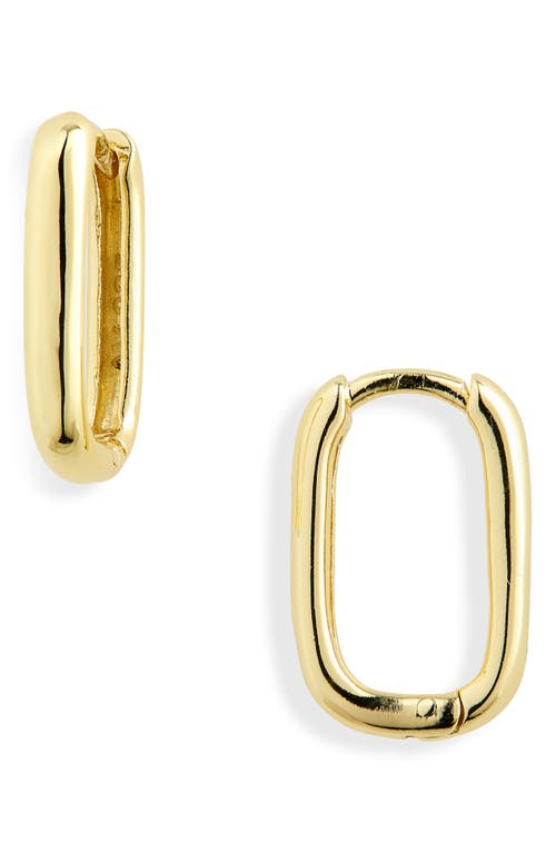 Oblong Hoop Earrings in Gold