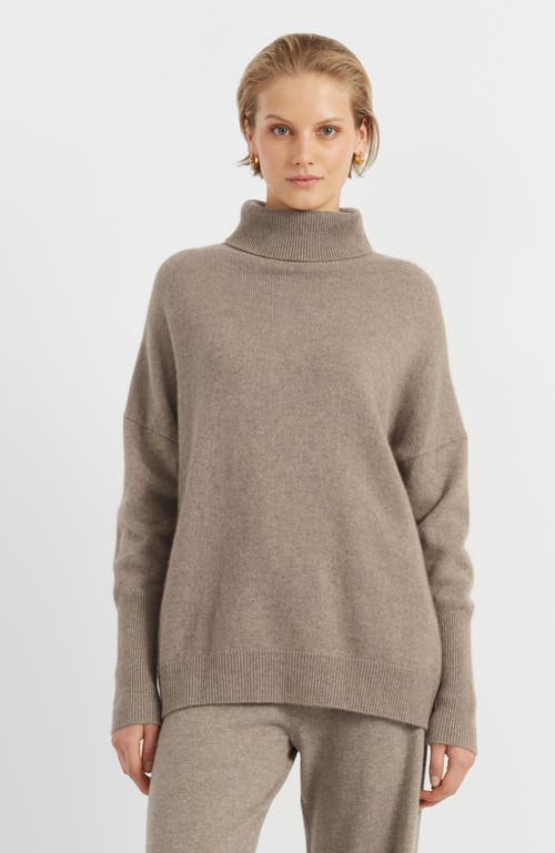 Shop Chinti & Parker Pure Cashmere Roll Neck Sweater In Soft Truffle