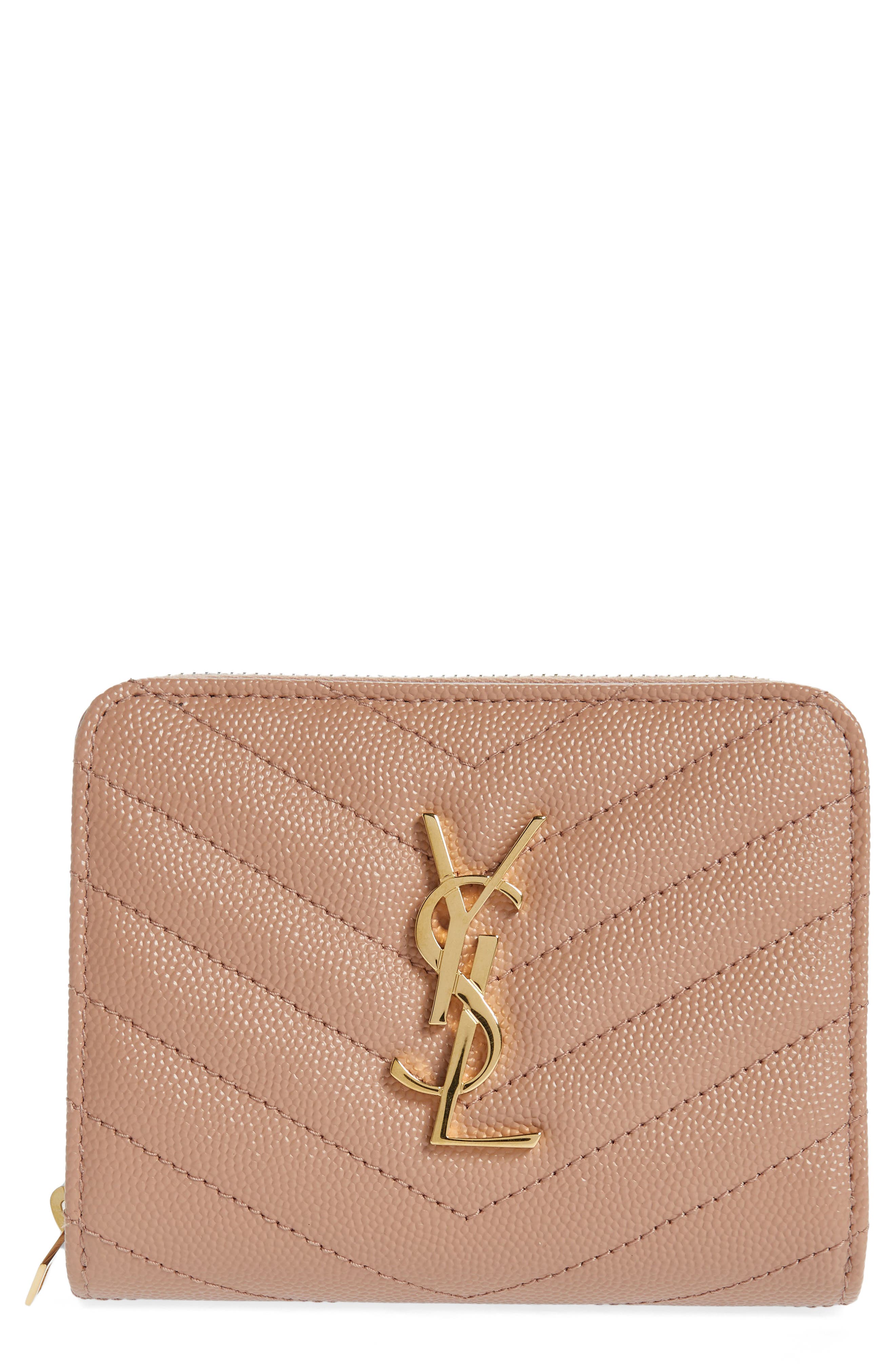 YSL plaque zip-around wallet