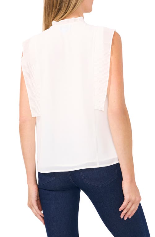 Shop Cece Pleat Detail Sleeveless Top In New Ivory White