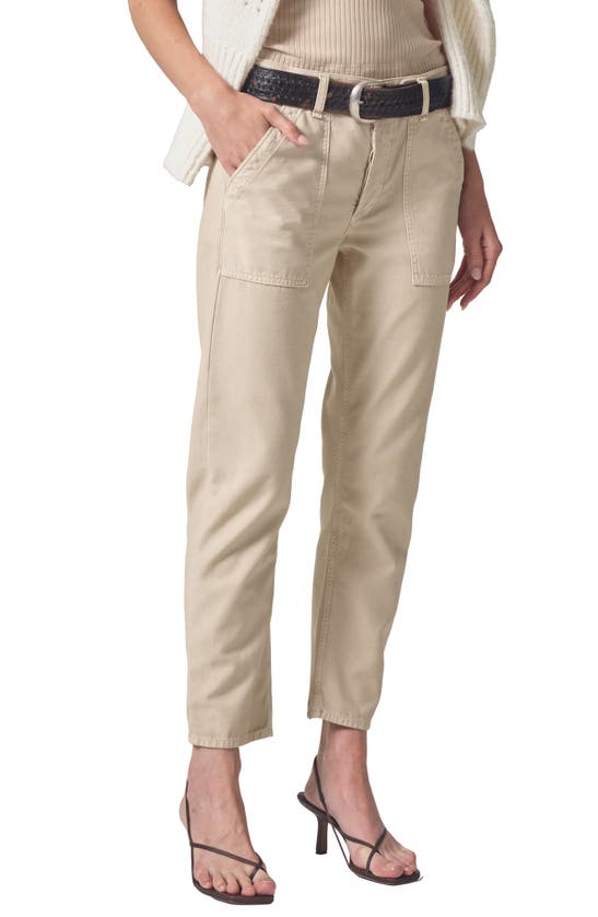 Shop Citizens Of Humanity Leah Sateen Cargo Pants In Taos Sand