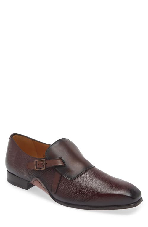 Aceto Monk Strap Shoe in Burgundy/Chocolate