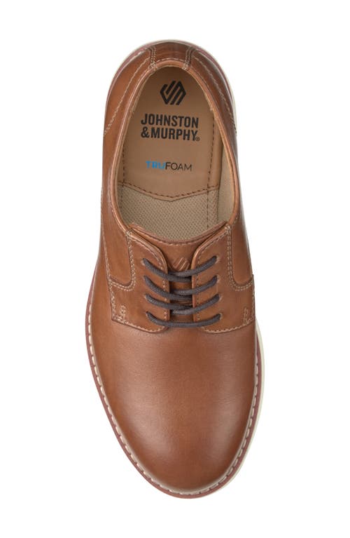 Johnston & Murphy Kids' Upton Plain Toe Derby In Tan Full Grain