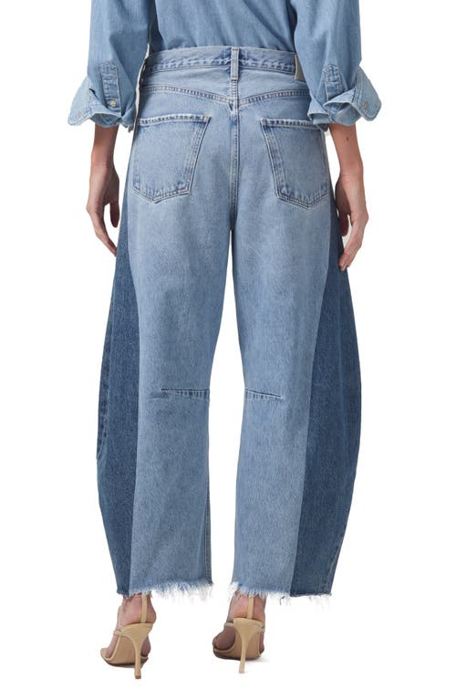 Shop Citizens Of Humanity Pieced Horseshoe Raw Hem Ankle Wide Leg Jeans In Fracture