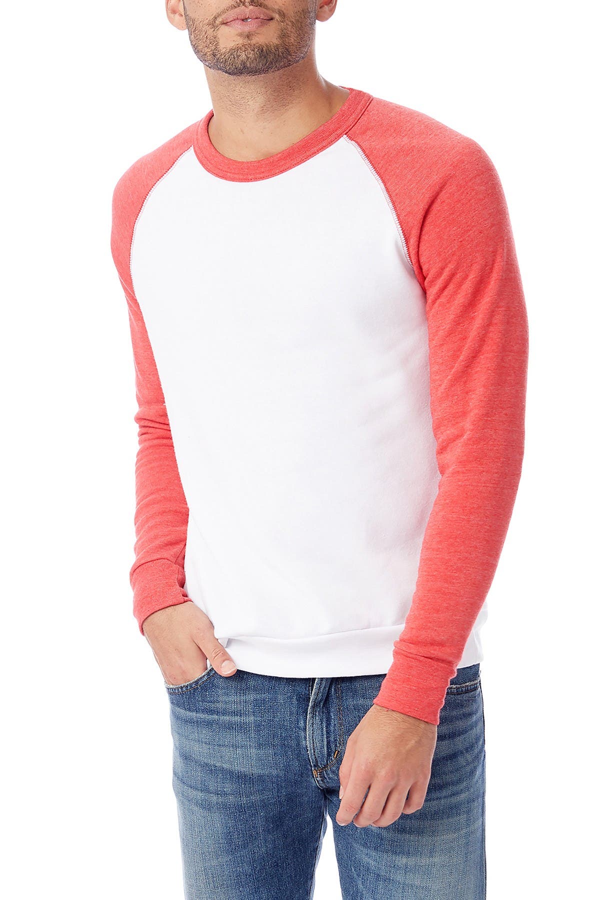 Alternative Apparel Colorblocked Champ Sweater In Ecwhite/ec