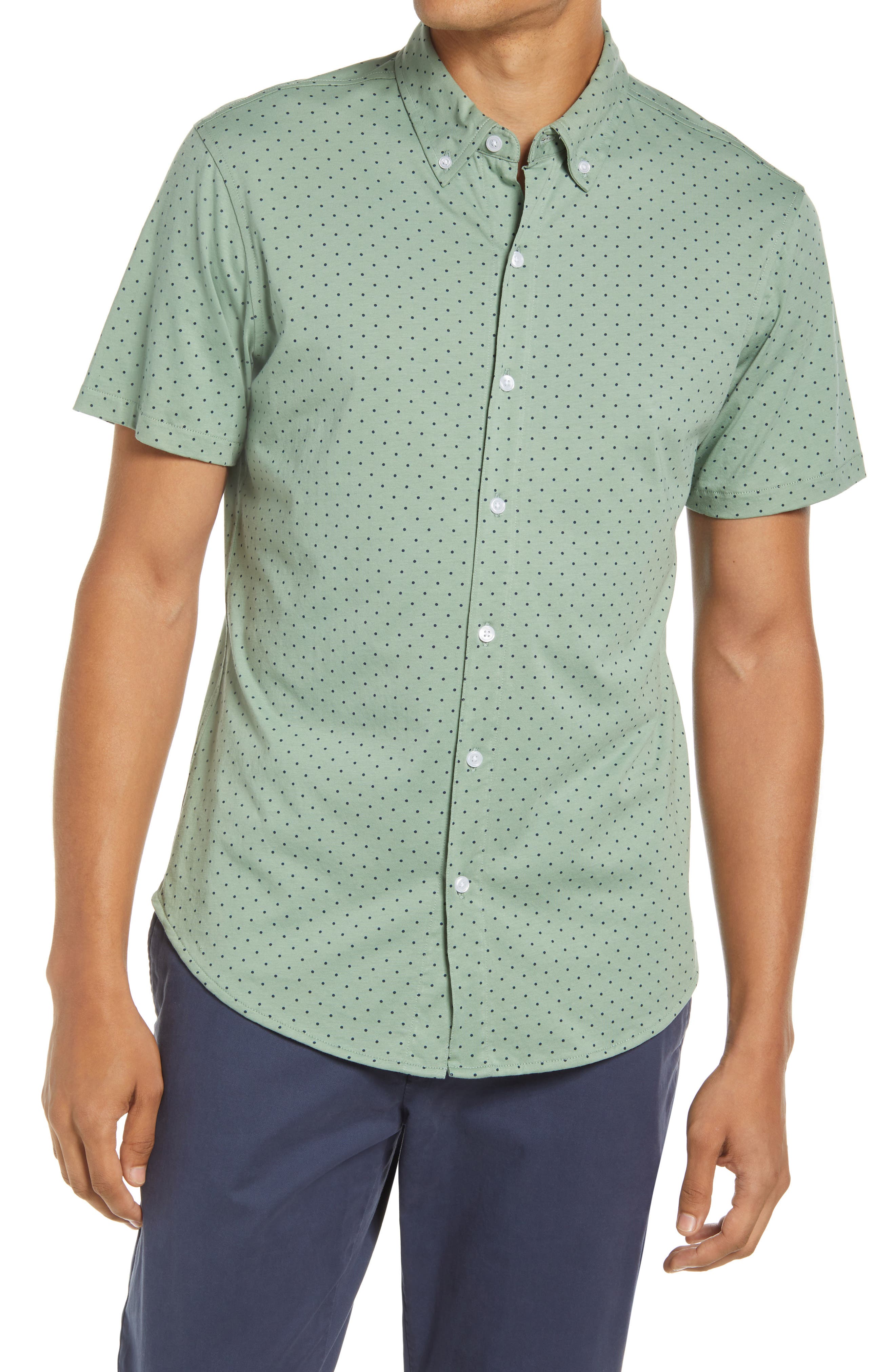 short sleeve slim fit button down