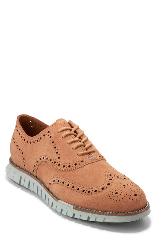 Cole Haan Zerogrand Remastered Wingtip Oxford In Ch Natural/truffle