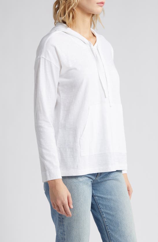 Shop Caslon (r) Organic Cotton Hoodie In White