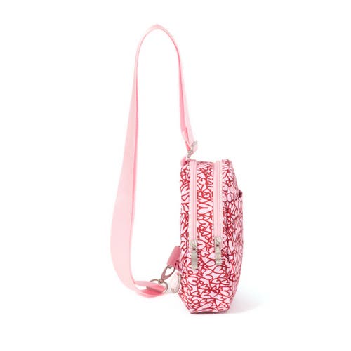 Shop Baggallini Double Zip Mini Sling Bag In Heart Print