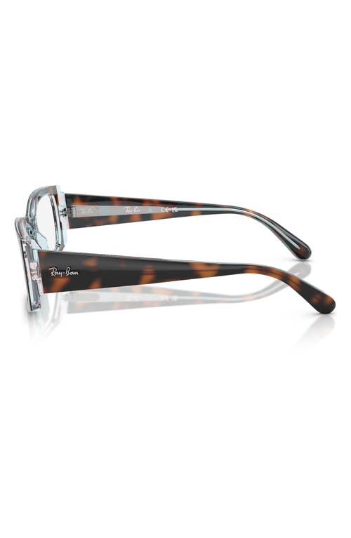 Ray Ban Ray-ban 52mm Square Optical Glasses In Dark Havana