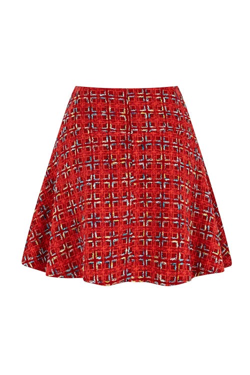 Shop Nocturne Tweed Mini Skirt In Red