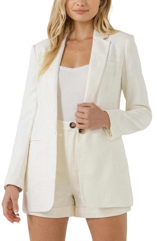 ENDLESS ROSE LINEN BLEND BLAZER