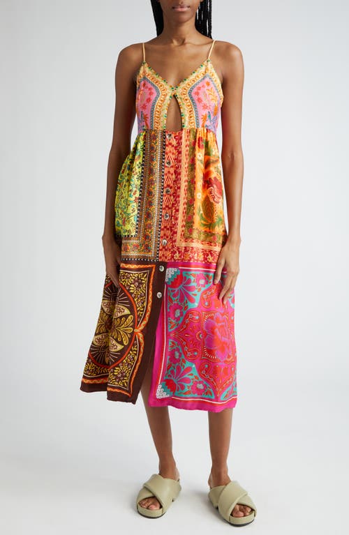 FARM Rio Mixed Scarves Cutout Sundress in Mixed Scarves Multicolor at Nordstrom, Size Xx-Small