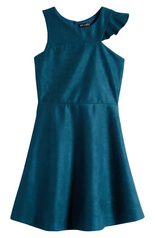 Ava & Yelly Kids' One-Shoulder Ruffle Scuba Dress at Nordstrom,