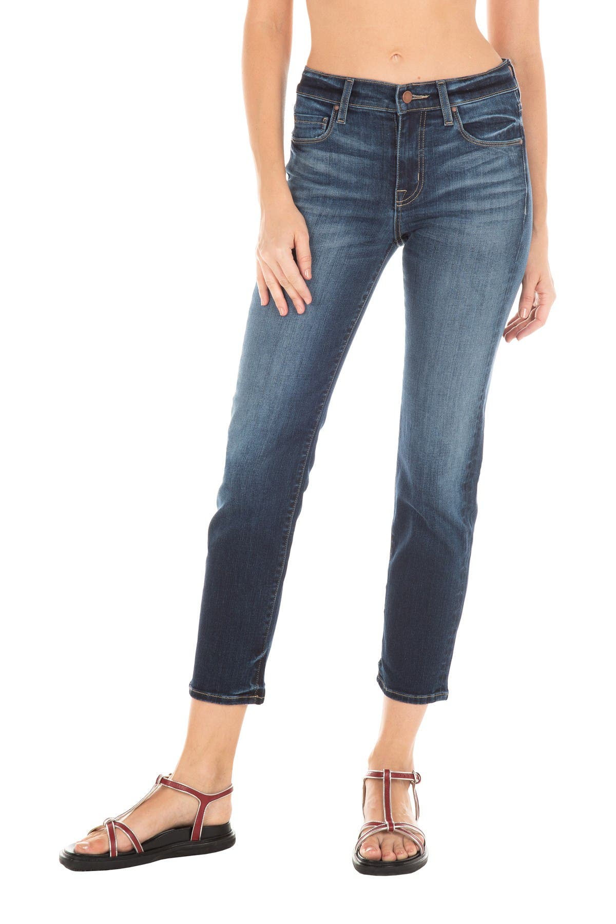 cropped girlfriend jeans