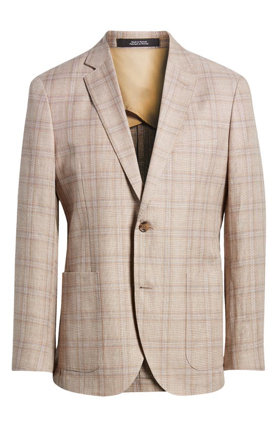 Shop Nordstrom Plaid Linen & Cotton Sport Coat In Tan Pisa Plaid