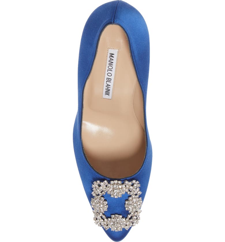 Manolo Blahnik Hangisi Crystal Buckle Pump (Women) | Nordstrom