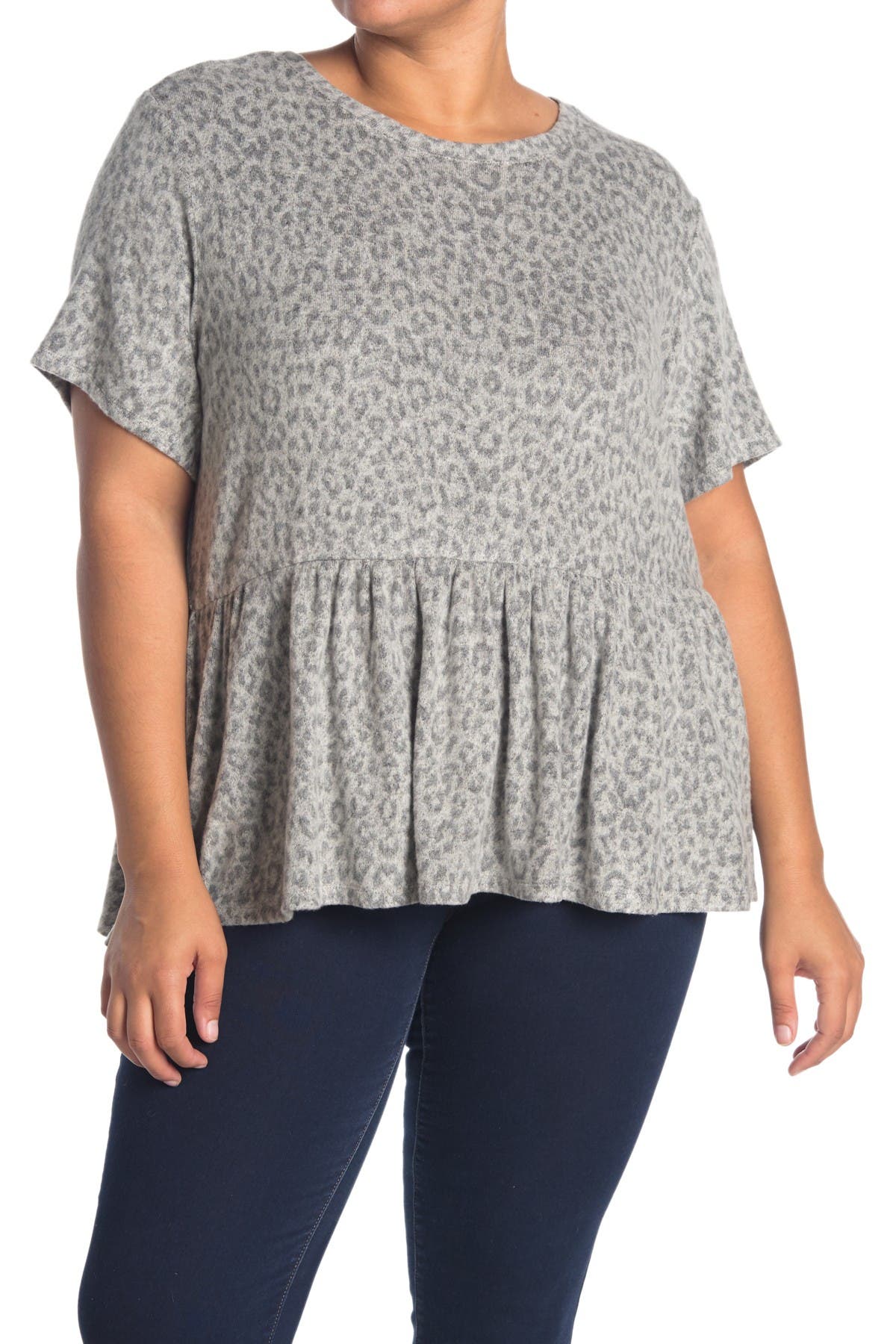 Bobeau Brushed Knit Peplum Hem Top Nordstrom Rack