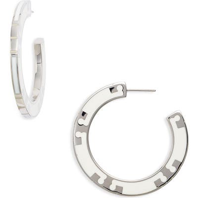 Tory Burch T-Stripe Hoop Earrings