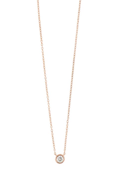 14K Gold Diamond Bezel Pendant Necklace - 0.05 ctw. (Nordstrom Exclusive)