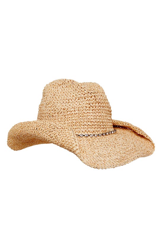 Steve Madden Aina Lurex Western Hat In Tan