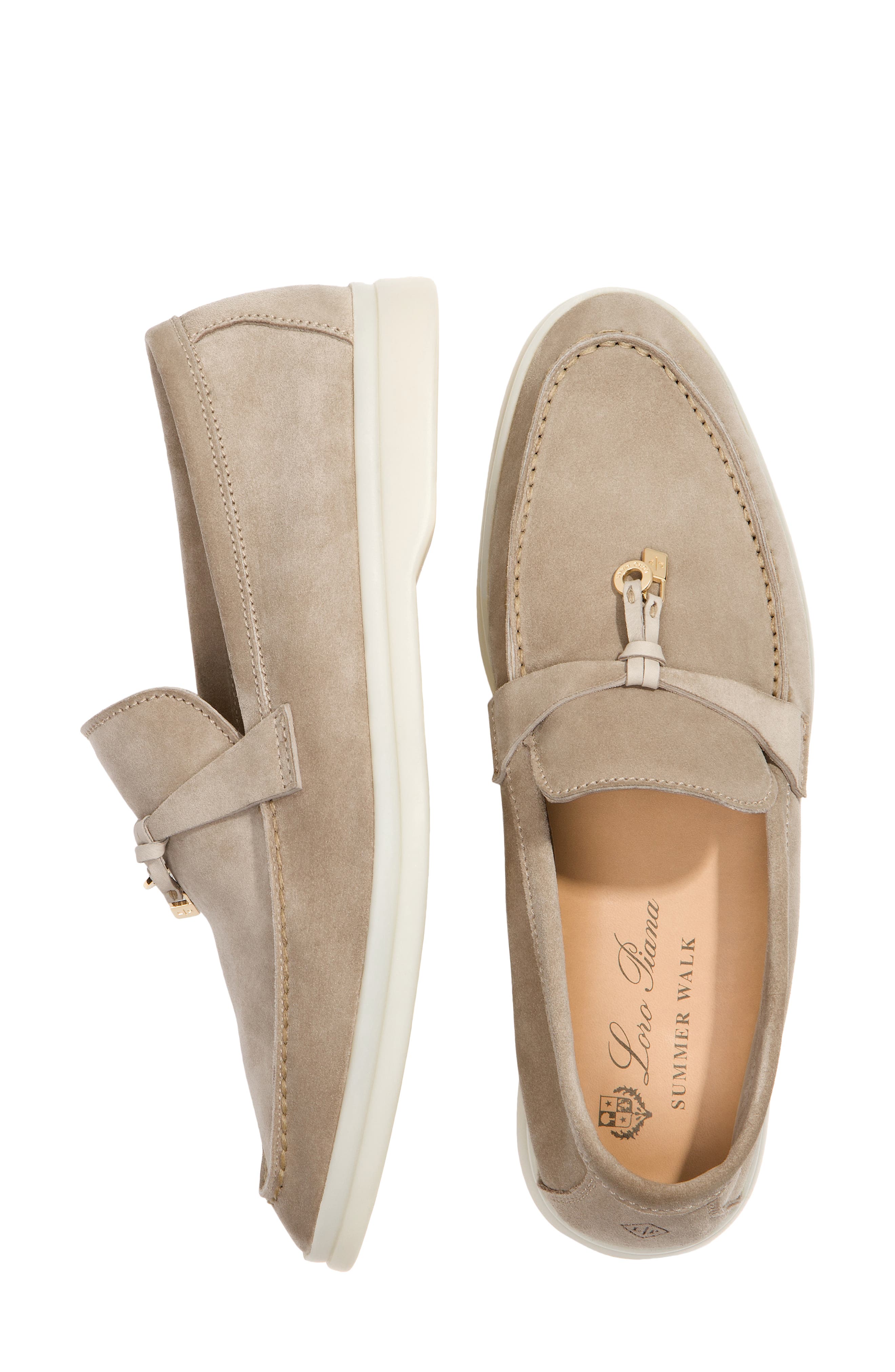 LORO PIANA Summer Charms Loafer in Sandstone | Smart Closet