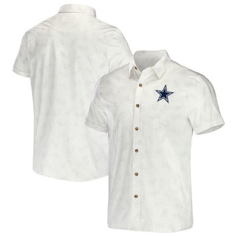 Men's Dallas Cowboys Tommy Bahama White Baja Mar Woven Button-Up Shirt