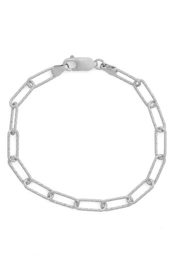 Fzn Hammered Paperclip Chain Anklet In White