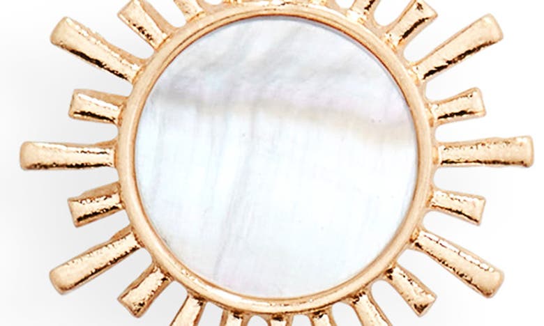 Shop Melrose And Market Mother-of-pearl Sunburst Hoop Drop Earrings In White- Gold