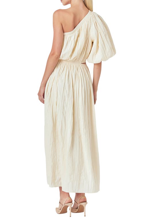 Endless Rose One-shoulder Cutout Maxi Dress In Cream