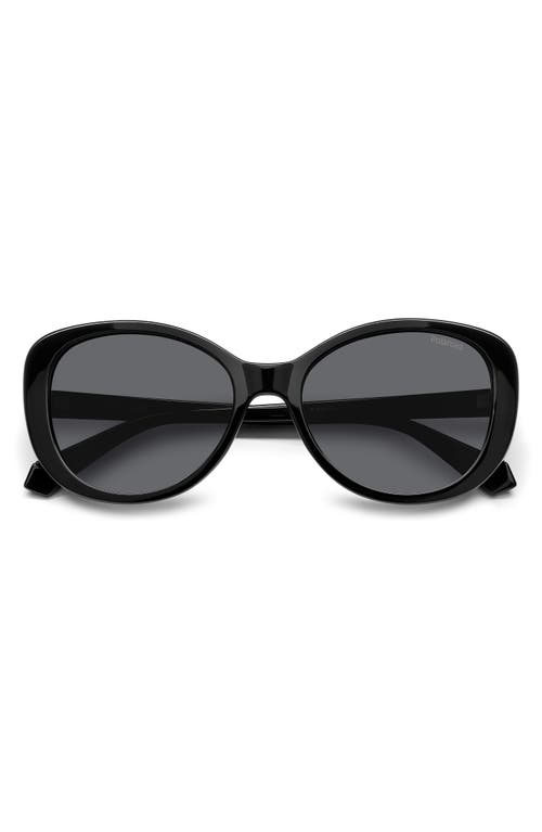 Shop Polaroid 55mm Polarized Round Sunglasses In Black/gray Polarized