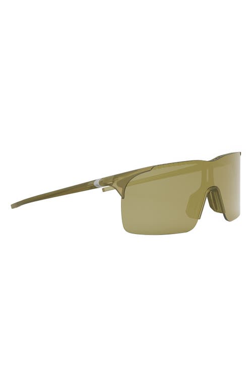 Shop Tag Heuer Vingt Sept 132mm Mirrored Mask Sunglasses In Matte Yellow/brown Mirror