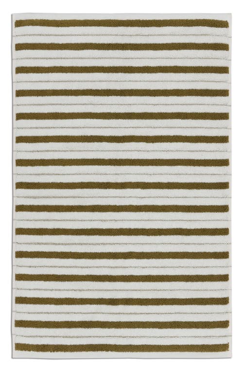 Shop Baina Echo Organic Cotton Bath Mat In Caper/chalk