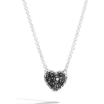 John Hardy Chain Classic Pave Heart Pendant Necklace