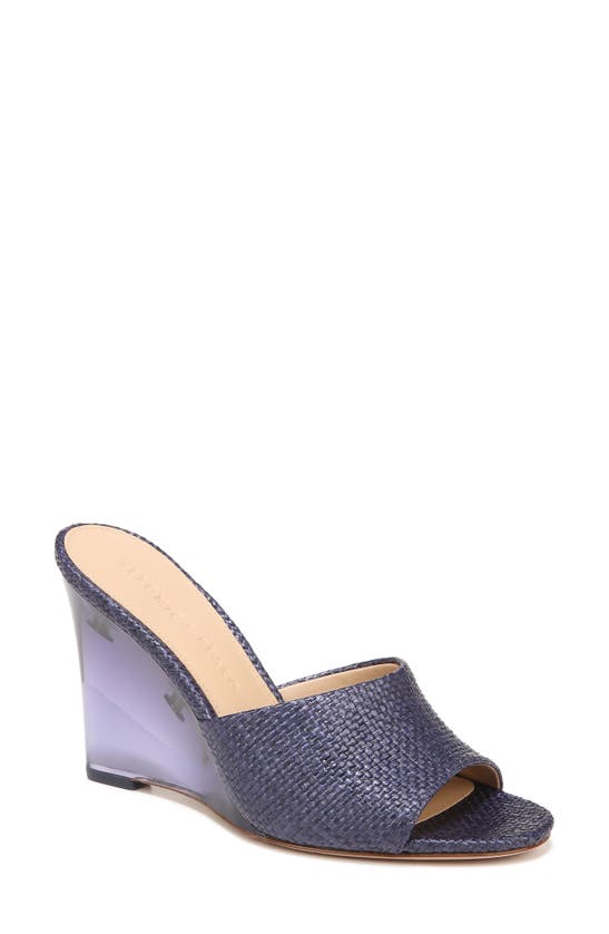 Veronica Beard Dali Lucite Wedge Slide Sandal In Eclipse