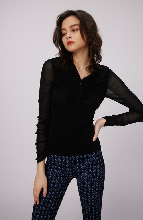 Shop Dvf Diane Von Furstenberg Julie Long Sleeve Top In Black