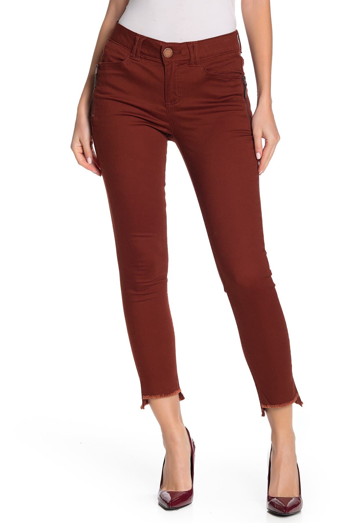 frayed step hem jeans