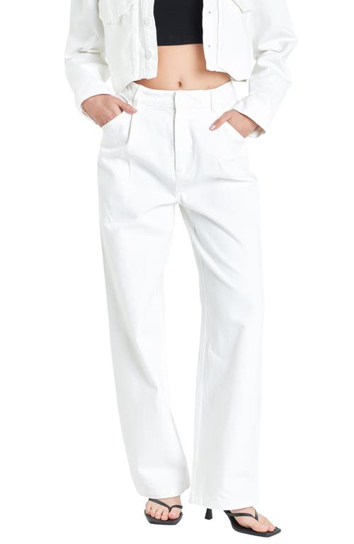 Shop Grey Lab High Waist Wide Leg Pants In Off White