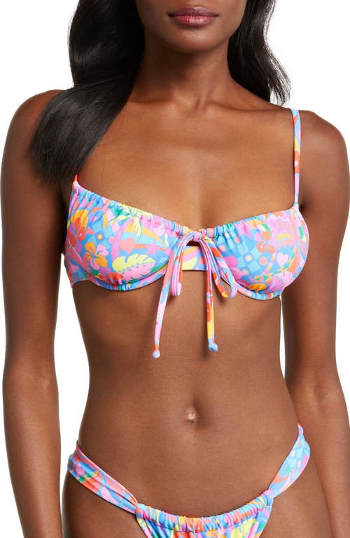 Ruched Underwire Bikini Top in Rio Rainbow