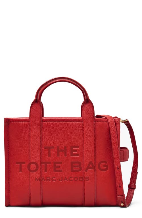 Marc Jacobs The Leather Medium Tote Bag in True Red at Nordstrom