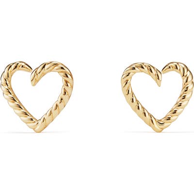 David Yurman Cable Heart Earring In 18K Gold
