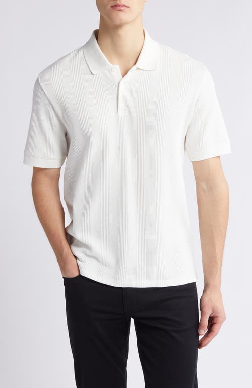 Shop Vince Textured Stretch Cotton Polo In Off White