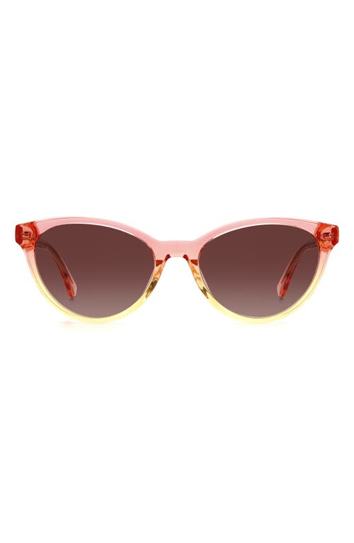 Kate Spade New York Adeline 55mm Gradient Cat Eye Sunglasses In Pink/brown Gradient