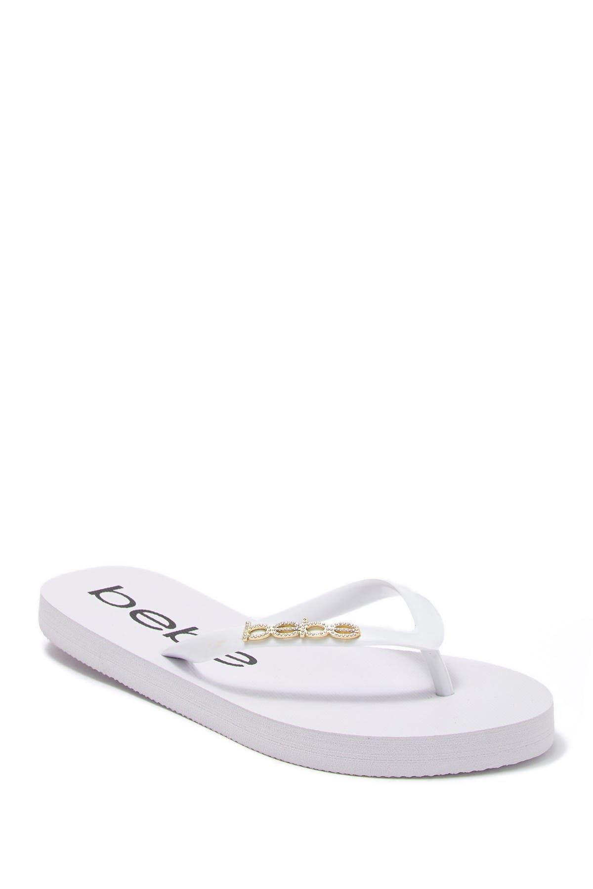 bebe gold flip flops